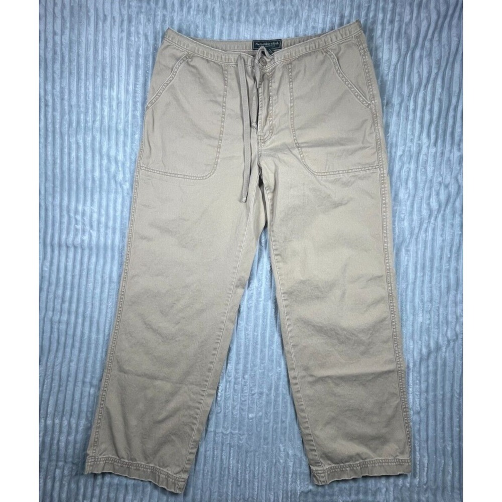 Abercrombie & Fitch Pants Women's L (32x29) Khaki Casual‎ Chino Style Button Fly